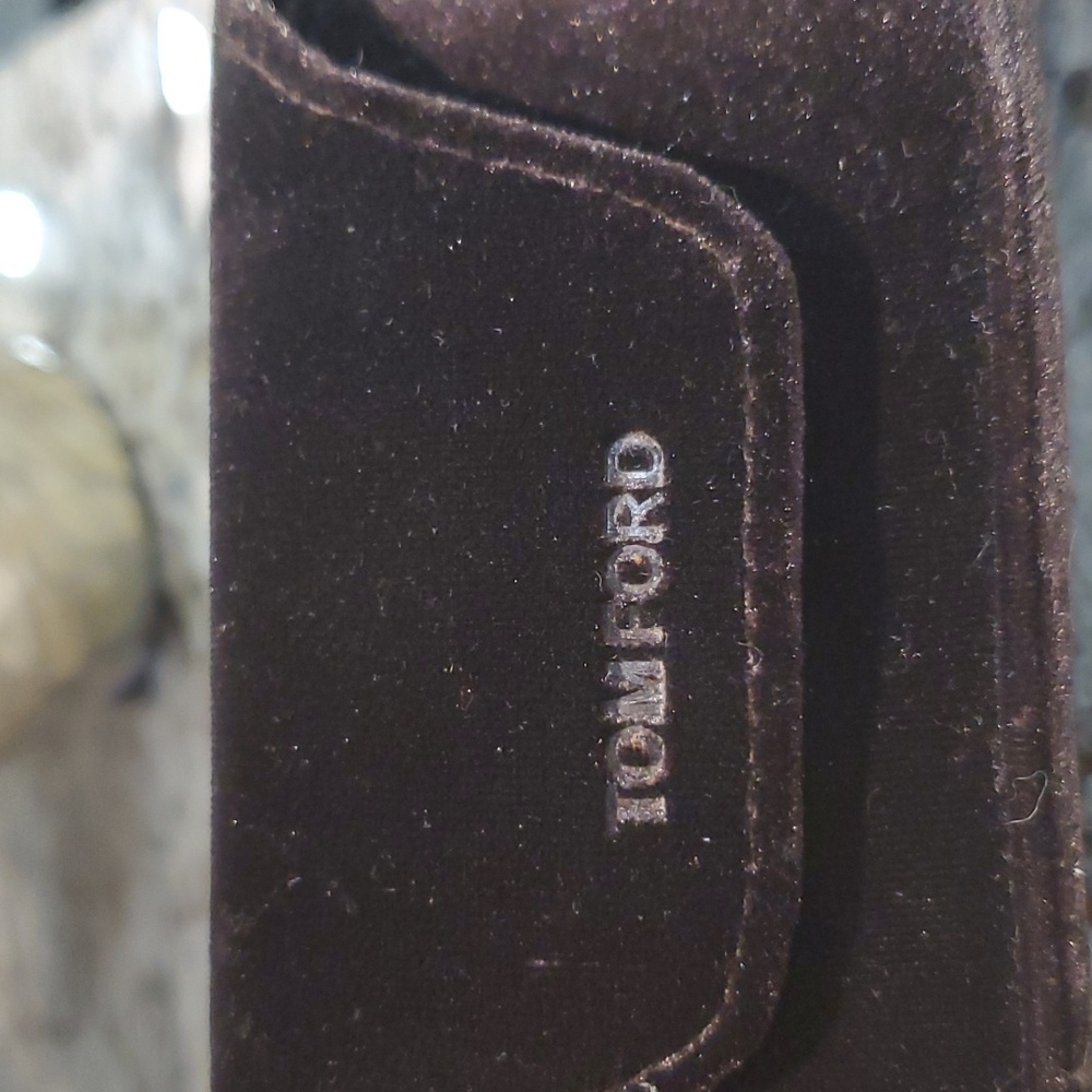 Tom Ford velour black/brown sunglasses case holder - Picture 7 of 12